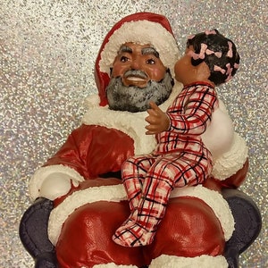 Af-Am Santa with Boy or Girl