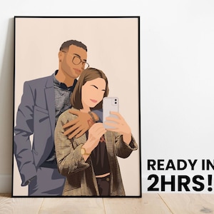 Custom Illustrations and Personalised Photos as Lasting Memories, Faceless Digital Portrait, Couple Digital Faceless Illustration, ASAP