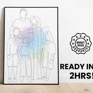 Custom family Portrait, gifts for dad for fathers day, personalized gifts for dad, Digital Art, Custom Portrait, customized portrait.