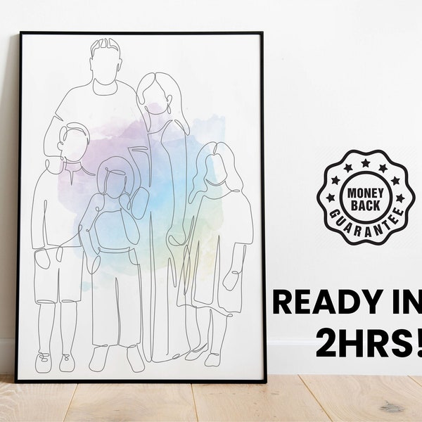 Custom family Portrait, gifts for dad for fathers day, personalized gifts for dad, Digital Art, Custom Portrait, customized portrait.