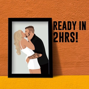 ASAP, Retrato sin rostro personalizado: Ilustración personalizada de la foto para novia y novio, retrato de pareja personalizado, dibujo de pareja