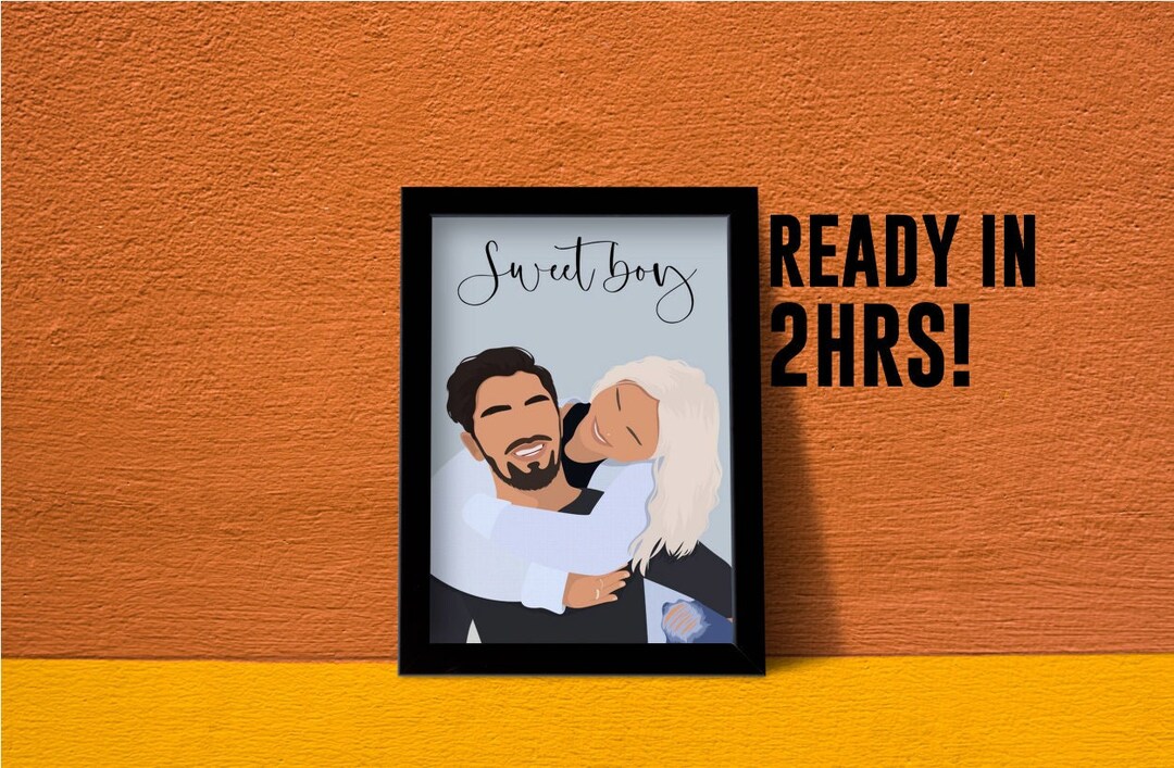 Custom Faceless Portrait: Personalized Illustration, Couple Photo Art ...