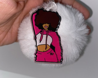 XOXO Acrylic Keychain, Acrylic Keychain, Afrocentric Keychain, Black Woman Keychain, Bright Keychain, Melanin Keychain