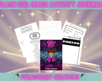Black Girl Magic Affirmation Activity Journal-Ruled Line Journal - Cadeau pour afro-américain - Daily Journaling