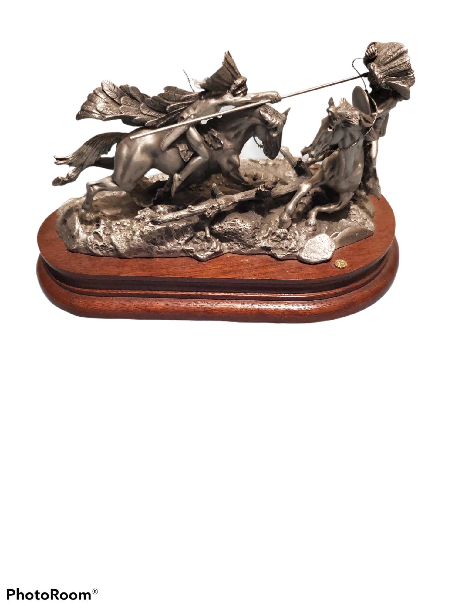 Chilmark Polland Pewter Sculpture When War Chiefs Meet Etsy