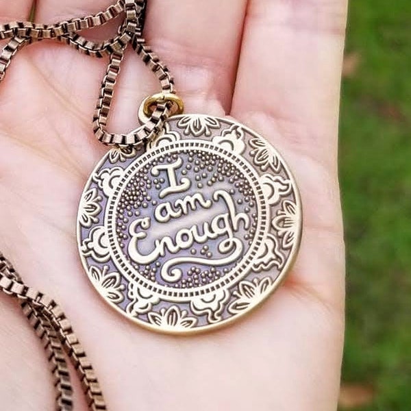 Sono abbastanza collana di ispirazione, collana di affermazione, collana motivazionale, gioielli di ispirazione, gioielli di affermazione, sono abbastanza ciondolo