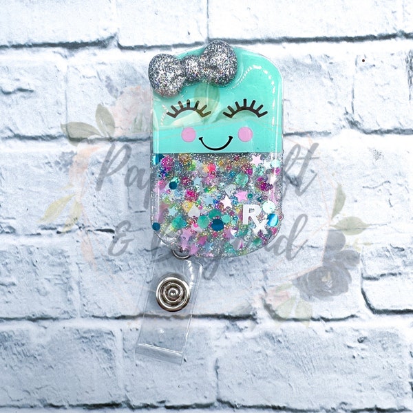 Candy Rush Happy Pill Badge Reel, nurse badge reel, glitter badge reel, mint badge reel