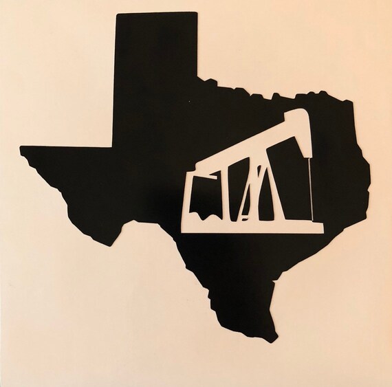 Texas Oil Well Oilfield Decal Etsy