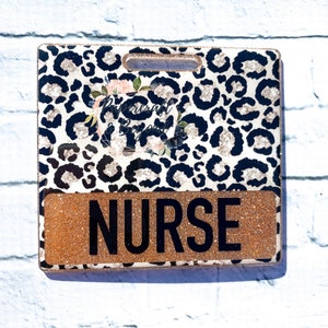 Custom Animal Print Badge Buddy, Nurse Badge Buddy, RN Badge buddy, Glitter Badge buddy