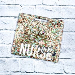 Custom Glitter Nurse Badge Buddy: Patina Western Style