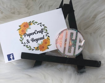 Custom Glitter Monogram Badge Reel: Nurse Medical ID
