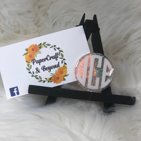 Custom Glitter Monogram Badge Reel: Nurse Medical ID