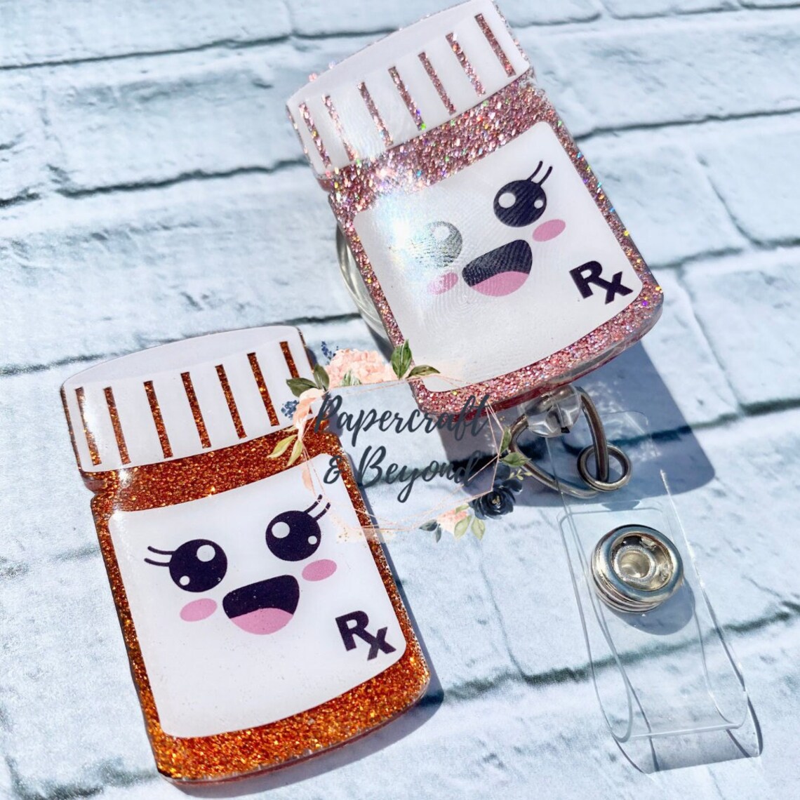 Happy Pill bottle badge reel pharmacy badge reel happy pills Etsy