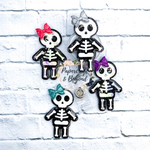 Skeleton badge reel, X-ray badge reel, radiology badge holder, nurse badge reel
