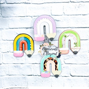 RTS: Pencil Rainbow Badge reel, Teacher Nurse Badge Reel, Boho Rainbow reel, teacher  badge reel, badge reel, glitter id tag