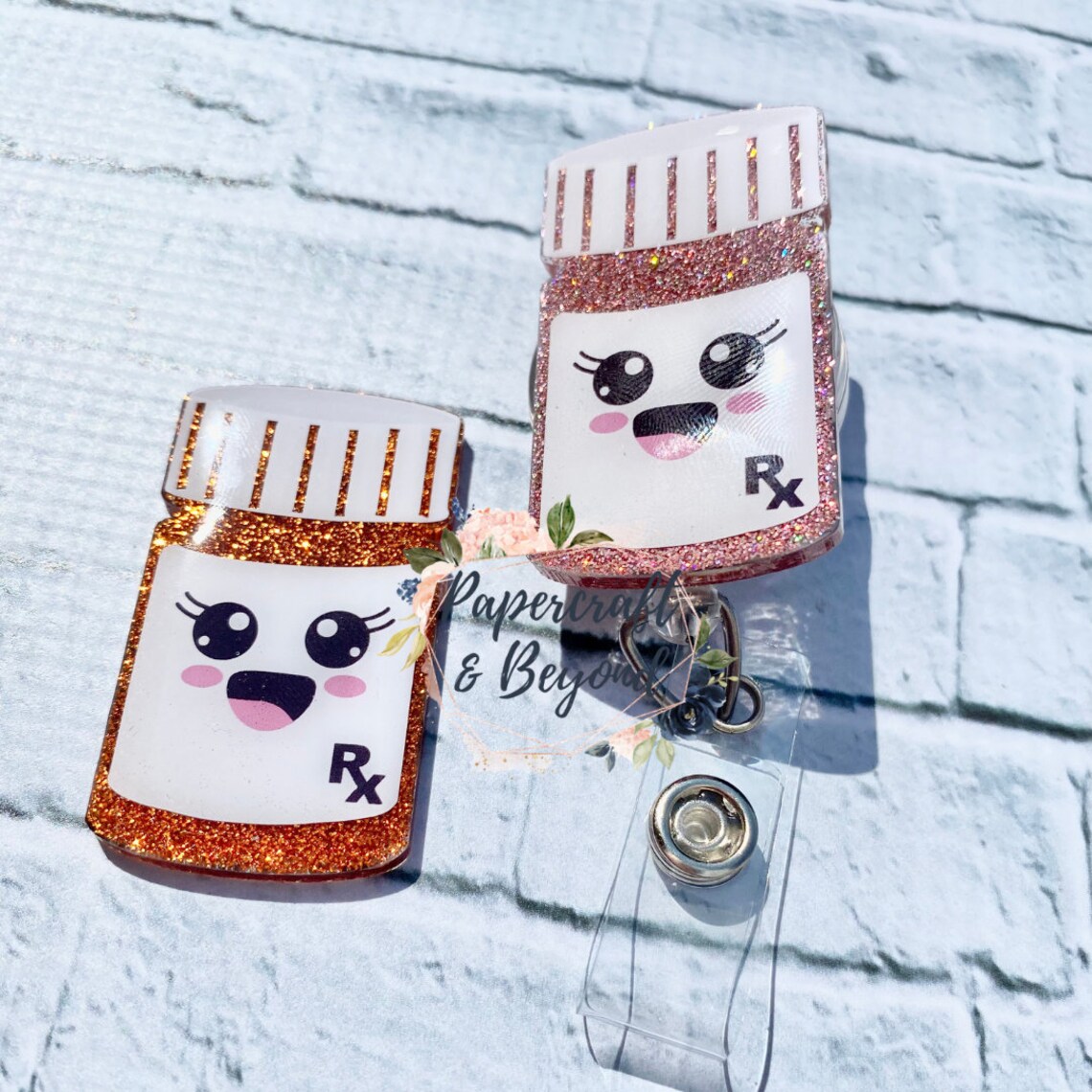 Happy Pill bottle badge reel pharmacy badge reel happy pills Etsy
