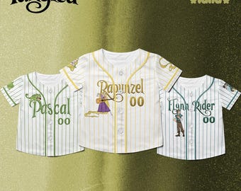 Maillot de baseball personnalisé collection Tangled, chemise de voyage Disney Tangled couple, chemise de film Disney Tangled