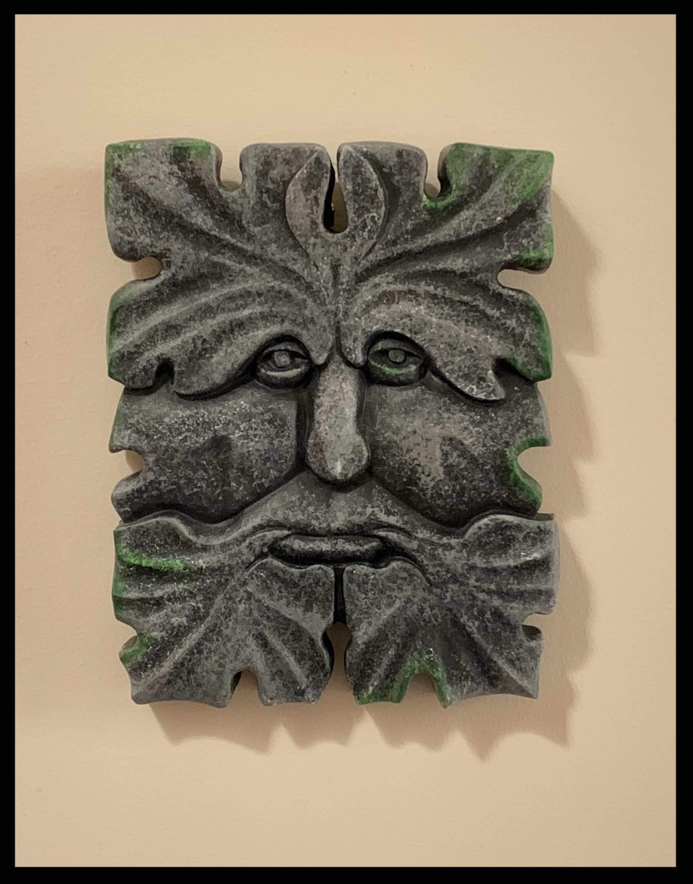 Plaster Green Man wall plaque Home and garden decor wall art Etsy