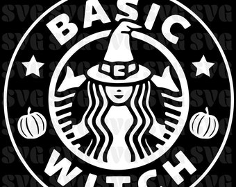 Basic Witch Starbucks Logo SVG PNG: Halloween Cut File