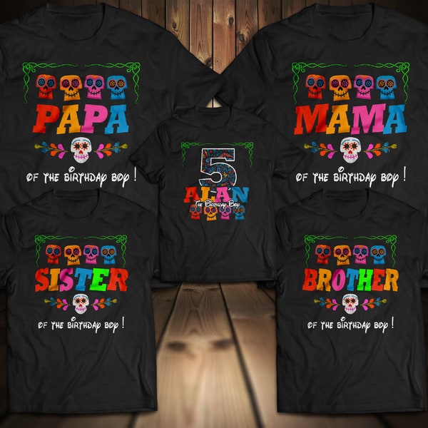 Custom Coco Birthday Shirt, Custom Personalization Birthday Shirt For The Family, Mardi Gras, Day Of The Dead BDay Shirts