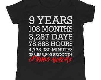 9e anniversaire anniversaire Shirt, Shirt anniversaire 9 ans, garçon d’anniversaire chemise de la jeune fille