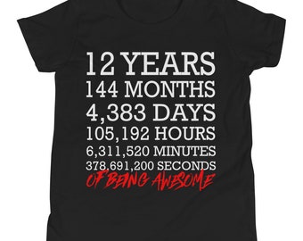 12th Birthday Shirt, 12 Year Old Birthday Shirt, Birthday Boy Birthday Girl Shirt
