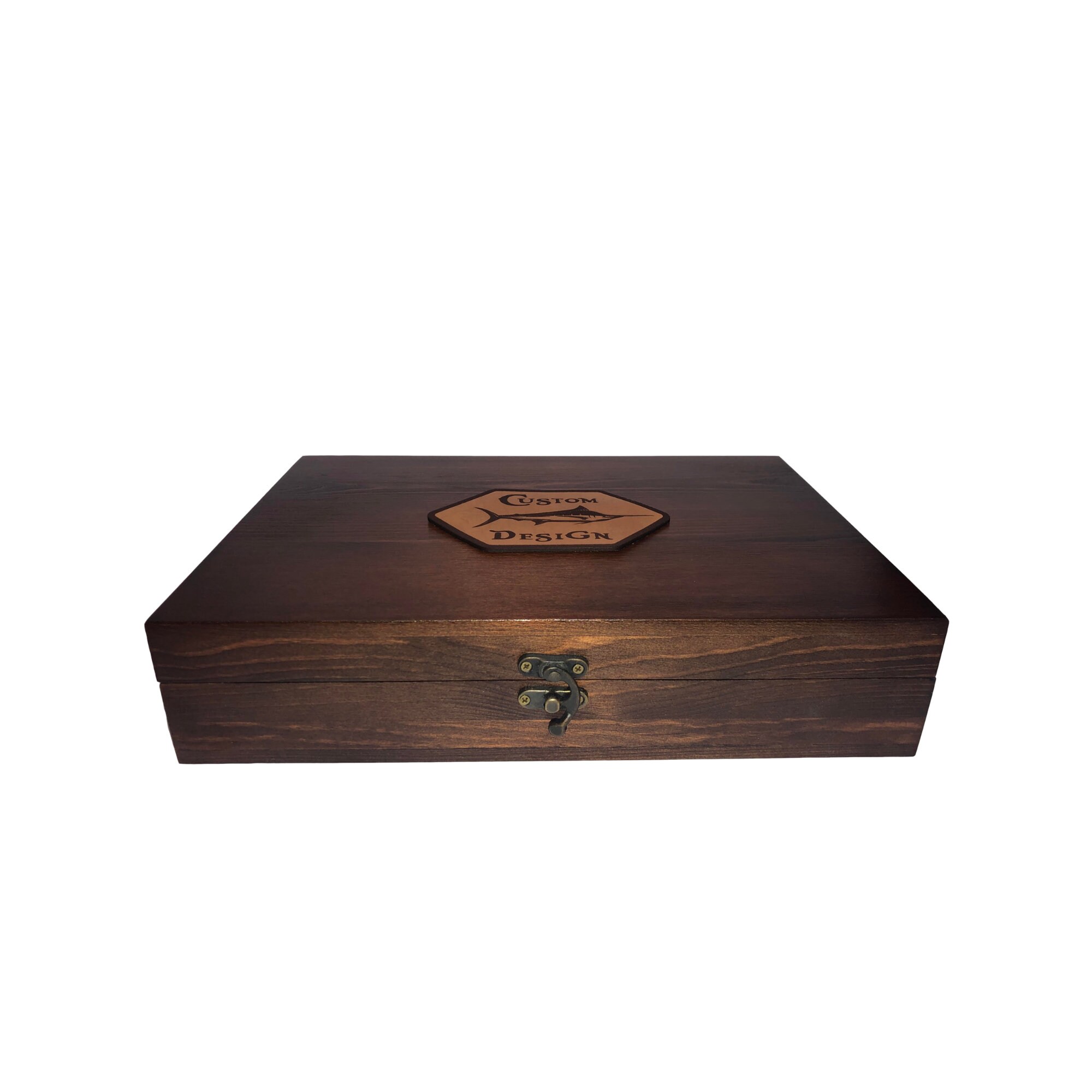 Custom Wooden Keepsake Box Leather Engraved Patch Wood Etsy