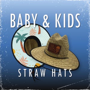Personalized Baby Lifeguard Hat, Toddler Child Hat, Custom Straw Hat, Baby Sun Hat, Leather Patch, Monogram Kids Hat, Baby Boat Hat.