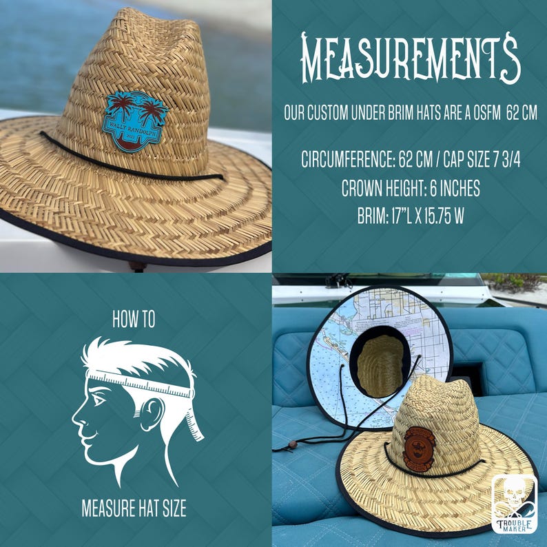 Personalized Lifeguard Hat | Nautical Customs | Straw Hat | Monogram patch | Gift for Him | Gift for Her | Boating Hat | Logo Hat | Gifts | image 9