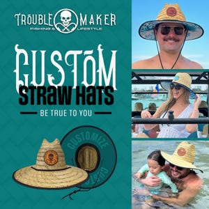 Custom Personalized Lifeguard Hat With Custom Patch Logo| Boating Hat | Custom Image Straw Hat | Beach Hat | Monogram | Gifts | Fishing Hat