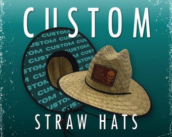 Custom Personalized Lifeguard Hat With Custom Patch Logo| Boating Hat | Custom Image Straw Hat | Beach Hat | Monogram | Gifts | Fishing Hat