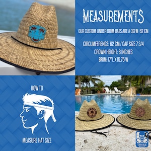 Personalized Lifeguard Hat | Nautical Customs | Straw Hat | Monogram patch | Gift for Him | Gift for Her | Boating Hat | Logo Hat | Gifts | image 8