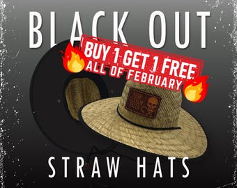 Personalized Custom Straw Hat With Leather Patch Logo | Sun hats | Lifeguard Straw Hat | Promotional Straw Hats | Your Logo | Fall Gifts