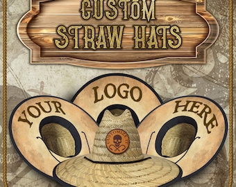 Sombrero de salvavidas personalizado personalizado con logotipo de parche personalizado / sombrero de navegación / sombrero de paja de imagen personalizada / sombrero de playa / monograma / regalos / sombrero de pesca