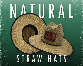 Personalized Lifeguard Hat | Natural Straw Hat | Monogram patch | Gifts for Him | Gifts for Her | Custom Gift | Party Hat | Promotional Hat