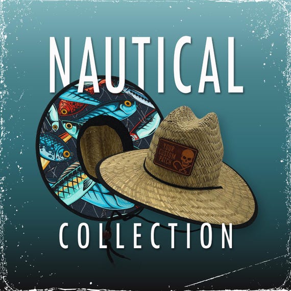 Personalized Lifeguard Hat | Nautical Customs | Straw Hat | Monogram patch | Gift for Him | Gift for Her | Boating Hat | Logo Hat | Gifts |
