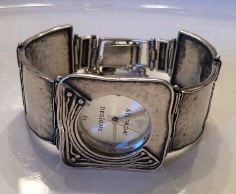 Vintage Silpada Sterling Silver Solid Square Link Watch  display picture 1