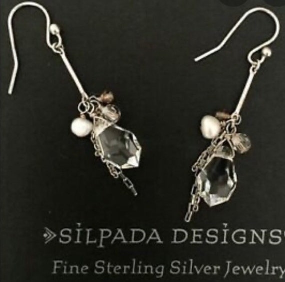 Rare Vintage Silpada Crystal, Pearl and Sterling … - image 1