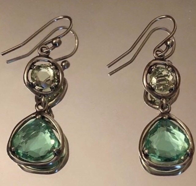 Silpada  Rare Silpada Sterling Silver and Green Seafoam Glass Seychelles Earrings W2457 main image 0