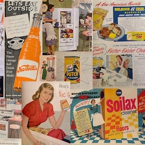 Vintage Retro Housewife Kitchen 1950s Digital Graphic Download