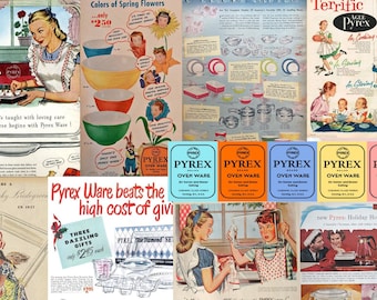 RARE Vintage PYREX Collage from Original Ads Digital Download