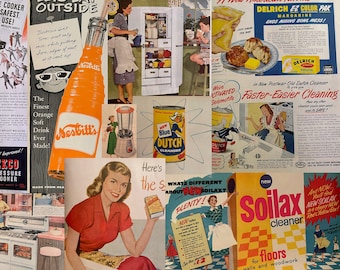 Vintage Retro Housewife Kitchen 1950s Digital Graphic Download