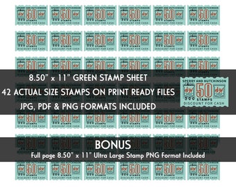 Vintage S&H Green Stamp Digital Sheet