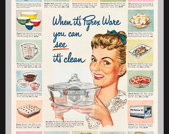 RARE 1950&#39;s PYREX Vintage Advertisement