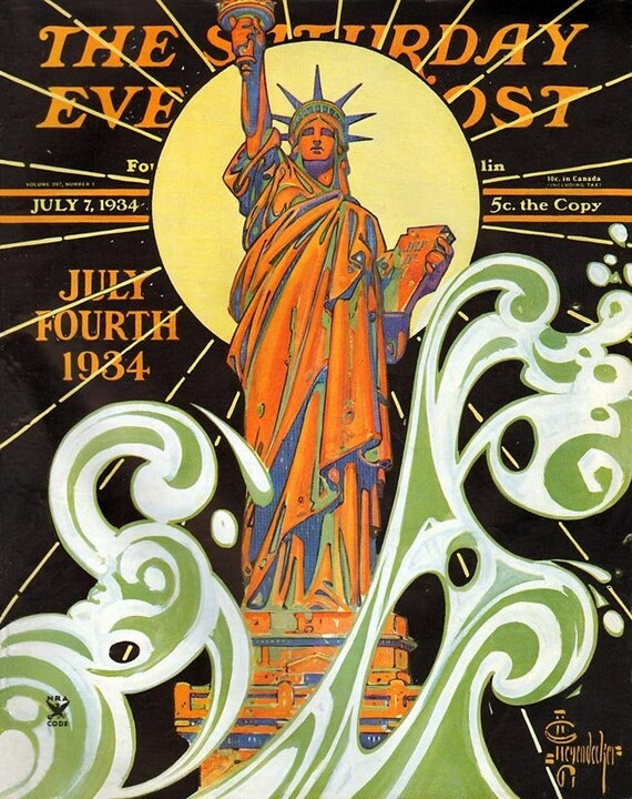 1930 年代のサタデー イブニング ポスト誌の表紙プリント - デジタル