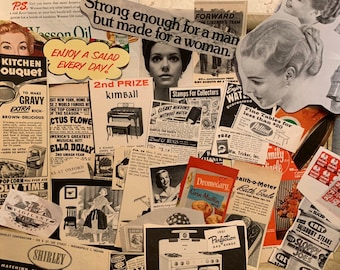 Vintage Magazine Ephemera Lot (30+ Pieces), 1940s-1960s Ads