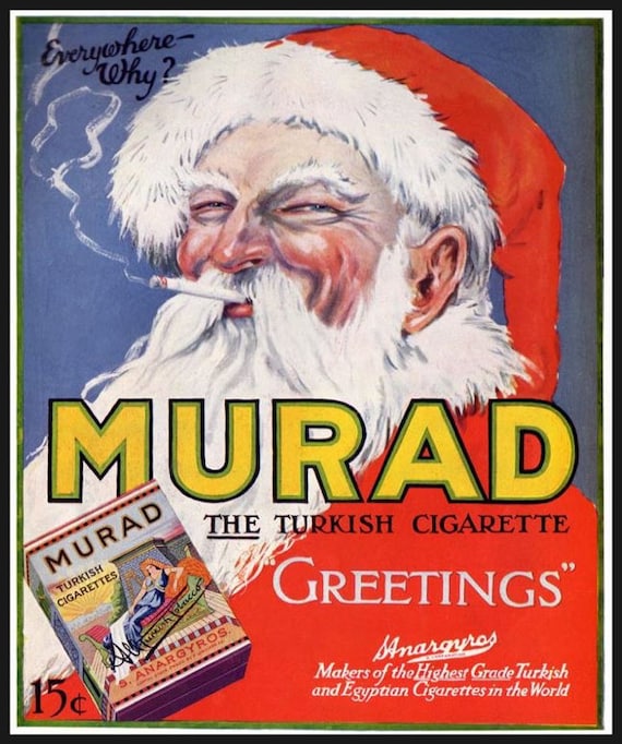 Vintage Santa Cigarette Advertisements