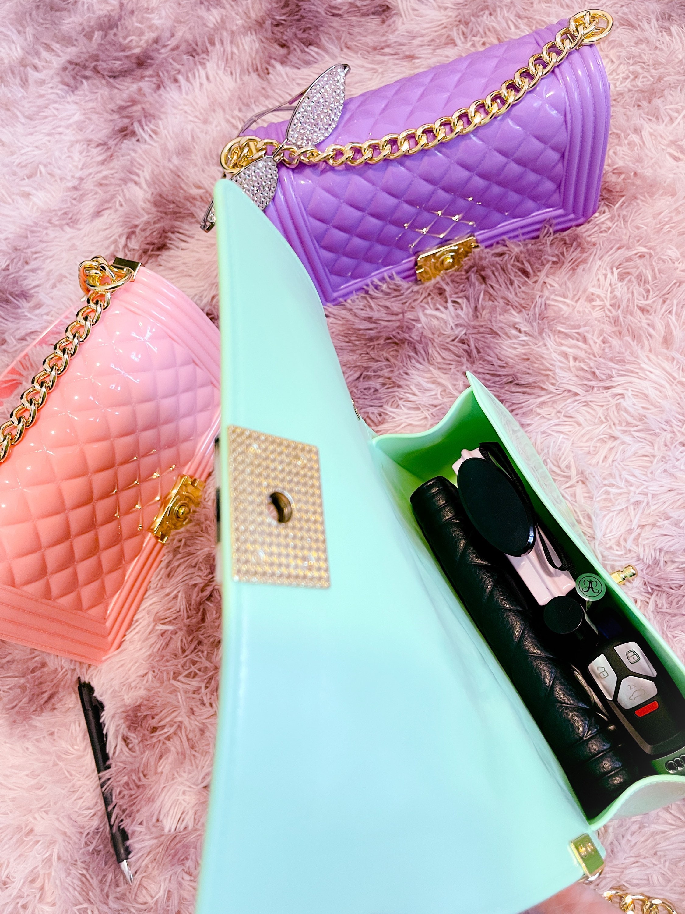 Quilted Pastels Womens Handbag/ Womens handbags/ Green Purple Etsy