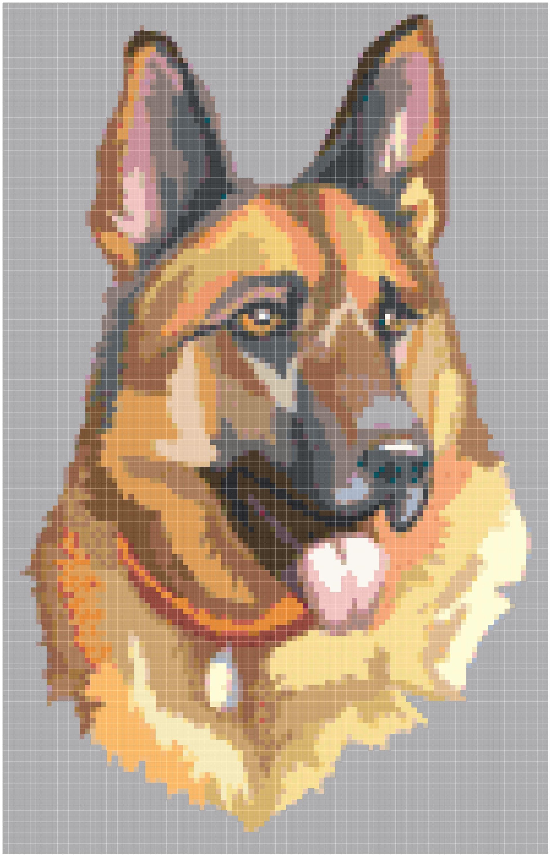 German Shepherd portrait cross stitch instant download dog Etsy