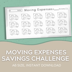 A6 Cash Envelopes Savings Tracker | Moving Expenses Savings Challenge | Cash Envelope System | Fund | Digital Download
